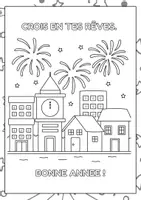 Aperçu - Feuilles d'exercices - coloriages carte de voeux 2025 - Page 2