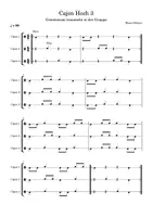 Vorschau - Arbeitsblätter - Cajon Hoch 3: Lied für Trommelgruppen (Noten PDF + MP3) - Seite 1
