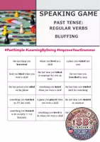 Vorschau - Spiele - Speaking Game - Bluffing: Regular Verbs (Past Simple) - Deckblatt