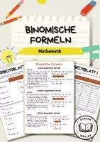 Vorschau - Arbeitsblätter - Einführung in die binomischen Formeln - Deckblatt