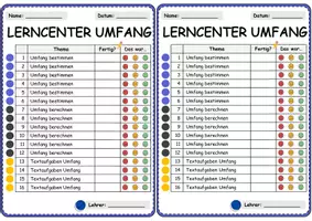 Vorschau - Stationenlernen - Umfang berechnen (Lerncenter mit Lösungen, Karteikarten, Übungskartei, Freiarbeit) - Seite 1