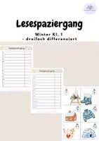 Vorschau - Arbeitsblätter - Lesespaziergang Winter Klasse 1- dreifach differenziert - Deckblatt