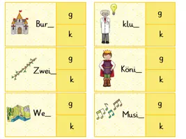 Vorschau - Bildkarten - Klammerkarten Verlängern g oder k? - Seite 1