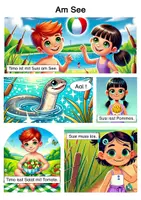 Vorschau - Bildkarten - Comic "Am See" für Erstleser (Buchstaben AEILMOPSTU) - Seite 2
