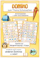 Vorschau - Spiele - FREEBIE Domino zum Thema Schulsachen - Deckblatt