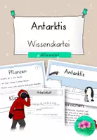 Vorschau - Arbeitsblätter - differenzierte Antarktis❄️ Kartei + Arbeitsheft - Deckblatt