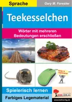 Vorschau - Arbeitsblätter - Teekesselchen – Wörter mit mehreren Bedeutungen erschließen | Deutsch Förderschule Grundschule Sekundarstufe I Klasse 2–6 | Homographie, Homophonie, Legematerial, Montessori, Farbdruck - Deckblatt