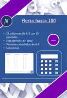 Vista previa - Hojas de trabajo - Resta hasta 100 | matemáticas | 26 columnas - Portada