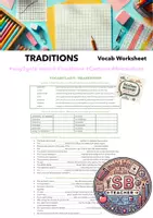Vorschau - Arbeitsblätter - Vocabulary Worksheet Traditions (Unit 4 in way2go! 6) - Deckblatt