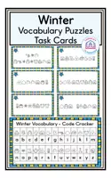 Vorschau - Arbeitsblätter - Winter Vocabulary - Puzzle Task Cards - Deckblatt