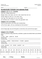 Vorschau - Arbeitsblätter - 3 Kurzkontrollen (Tü's) zum Thema Adjektive, Wörtliche Rede, direkte / indirekte Rede - Seite 2