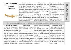 Vorschau - Arbeitsblätter - Die Trompete erklärt (Leporello, Arbeitsblatt und Lösung) - Deckblatt