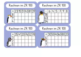 Vorschau - Aufgabenkarten - Rechengitter ZR 10 - 100 - Seite 1