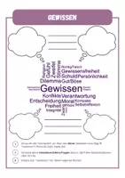 Vorschau - Arbeitsblätter - Gewissen ⎮ Einstieg 2 Wortwolken für deinen Ethikunterricht - Seite 1