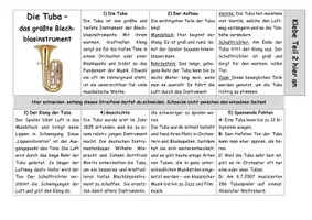 Vorschau - Arbeitsblätter - Die Tuba erklärt (Leporello, Arbeitsblatt, Lösung) - Deckblatt