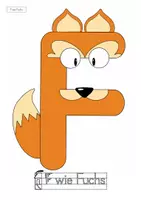 Vorschau - Mal- und Bastelvorlagen - Buchstabentier F wie Fuchs – Buchstabenheft Grundschule (Klasse 1) | Buchstabeneinführung, Bastelvorlage & Anfangsunterricht - Seite 1