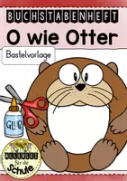 Vorschau - Mal- und Bastelvorlagen - Buchstabentier O wie Otter – Buchstabenheft Grundschule (Klasse 1) | Buchstabeneinführung, Bastelvorlage & Anfangsunterricht - Deckblatt