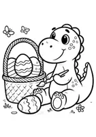Vorschau - Mal- und Bastelvorlagen - Dinotastische Ausmalbilder Ostern - 4 Dinosaurier Ausmalbilder - Seite 1