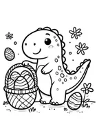 Vorschau - Mal- und Bastelvorlagen - Dinotastische Ausmalbilder Ostern - 4 Dinosaurier Ausmalbilder - Seite 2