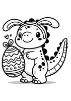 Vorschau - Mal- und Bastelvorlagen - Dinotastische Ausmalbilder Ostern - 4 Dinosaurier Ausmalbilder - Seite 3