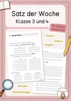 Vorschau - Arbeitsblätter - Satz der Woche - Arbeitsblatt - Deckblatt