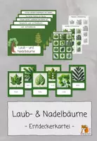 Vorschau - Aufgabenkarten - Laub- und Nadelbäume | Entdeckerkartei - Deckblatt