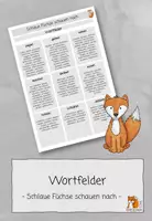 Vorschau - Merkblätter - Wortfelder Übersicht | Merkblatt | Schlaue Füchse schauen nach - Deckblatt