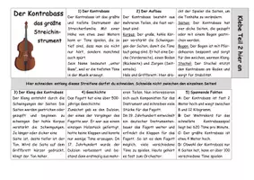 Vorschau - Arbeitsblätter - Kontrabass erklärt (Leporello, Arbeitsblatt und Lösung) - Deckblatt