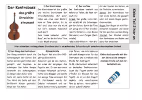 Vorschau - Arbeitsblätter - Kontrabass erklärt (Leporello, Arbeitsblatt und Lösung) - Seite 1