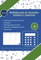 Vista previa - Hojas de trabajo - Multiplicación de decimales positivos y negativos | matemáticas | 26 columnas - Portada