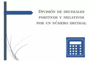Vista previa - Hojas de trabajo - División de decimales positivos y negativos por un número decimal | matemáticas | 26 columnas - página 1