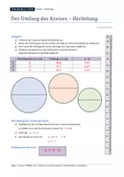 Vorschau - Arbeitsblätter - Kreisumfang - Herleitung - Seite 2