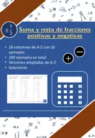 Vista previa - Hojas de trabajo - Suma y resta de fracciones positivas y negativas | matemáticas | 26 columnas - Portada