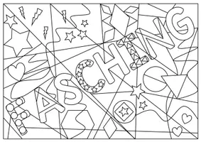 Vorschau - Mal- und Bastelvorlagen - Ausmalbild Fasching / Karneval (Pop Art) - Seite 2
