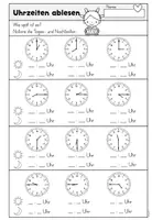 Vorschau - Arbeitsblätter - Uhrzeiten - Arbeitsblätter - Seite 2