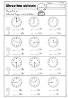 Vorschau - Arbeitsblätter - Uhrzeiten - Arbeitsblätter - Seite 3