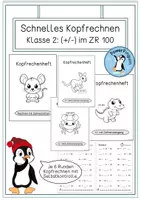 Vorschau - Arbeitsblätter - Kopfrechenheft Klasse 2 (ZR 100) - Deckblatt