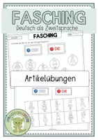 Vorschau - Arbeitsblätter - FASCHING Artikelübung - Deckblatt