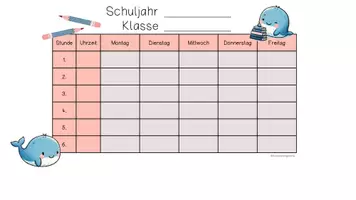 Vorschau - Lehrpläne/Lehrermaterial - Editierbare Stundenpläne für deine Wal-Klasse - Seite 2