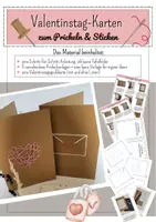 Vorschau - Mal- und Bastelvorlagen - Valentinstag Kunst: Karte basteln: Prickeln & Sticken - Deckblatt