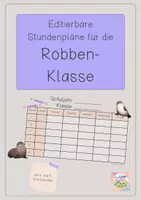 Vorschau - Lehrpläne/Lehrermaterial - Editierbare Stundenpläne für deine Robben-Klasse - Deckblatt