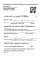 Vorschau - Arbeitsblätter - Arbeitsblätter zum Thema "Michael Jackson" + Lösung & MP3 + Mindmap + Infografik - Deckblatt