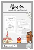Vorschau - Stundenentwürfe - Arbeitsheft Lernwerkstatt Pfingsten Klasse 3-4 - Deckblatt