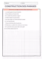 Vorschau - Arbeitsblätter - Construction des phrases exercices - Satzbau Französisch - Seite 1