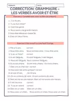 Vorschau - Arbeitsblätter - Grammaire les verbes avoir et être avec corrections - haben und sein Französisch - Seite 1