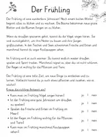 Vorschau - Arbeitsblätter - Lesen und verstehen - Frühling (Lese - und Textverständnis) - Seite 2