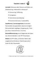 Vorschau - Arbeitsblätter - Discussion challenge: Globalization - One World?! Englisch Oberstufe - Seite 1