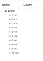 Vorschau - Arbeitsblätter - Multiplikation - 6 er Reihe zum Üben - Seite 2