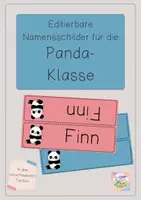 Vorschau - Bildkarten - Editierbare Namensschilder für deine Panda-Klasse - Deckblatt