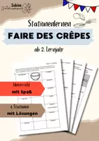 Vorschau - Stationenlernen - Stationenlernen Crêpes backen ab 2. Lernjahr - Deckblatt